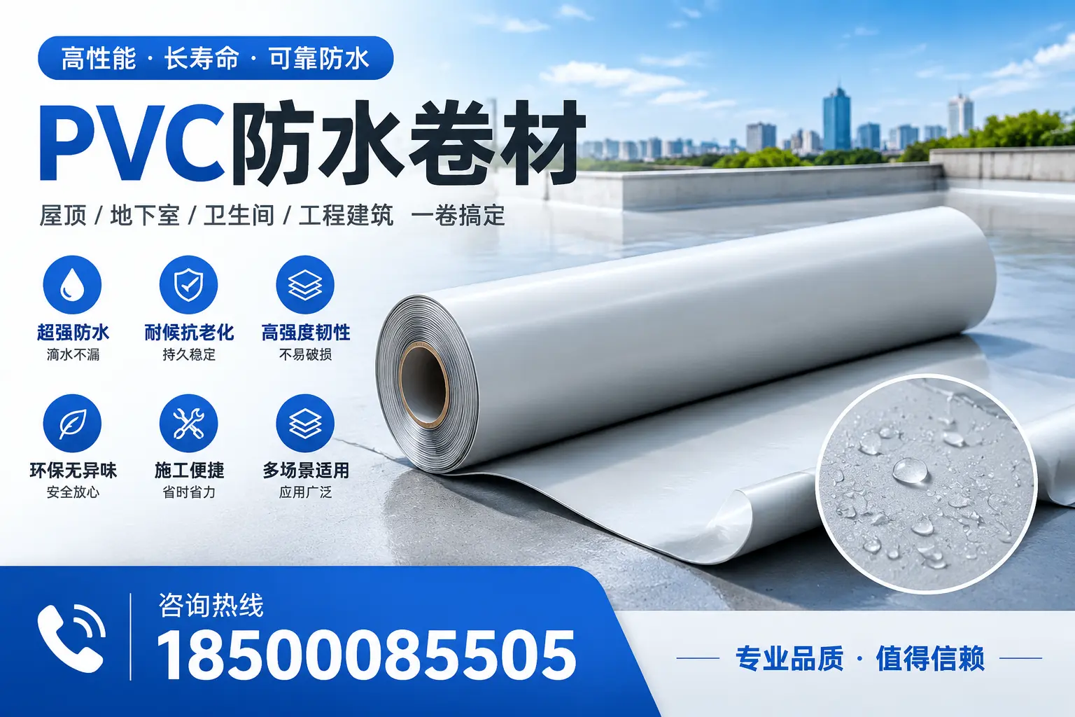 PVC防水卷材的防水效果评测，适合阿里的科学依据